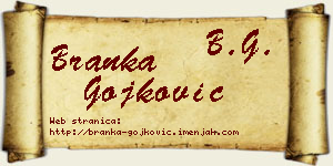 Branka Gojković vizit kartica